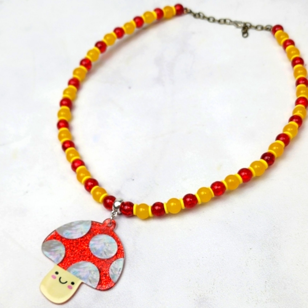 🥳SALE🥳🍄 Mr. Shroom mushroom wire necklace - Picture 4 of 15